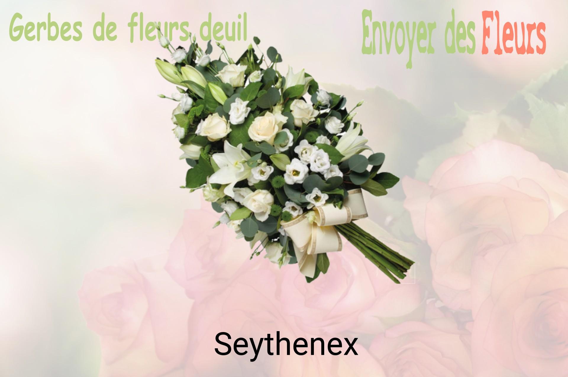Gerbe de fleurs de deuil livrée à Seythenex